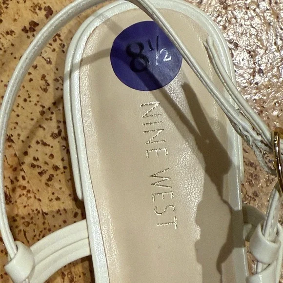 New Nine West Cream Pointed-Toe Slingback Flats Size 8 1/2 Women’s - Picture 13 of 15